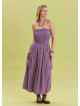 Strapless Chest Pocket Detailed Lilac Flared Dress 4460
